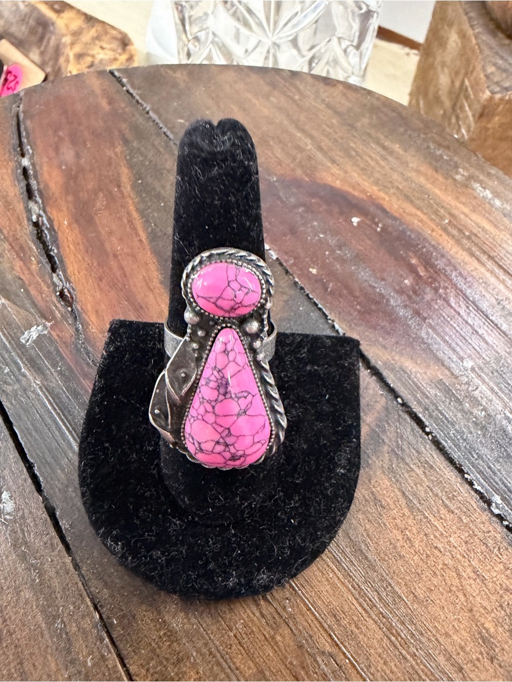 Pink Stone western Teardrop Statement Ring - Women Jewelry